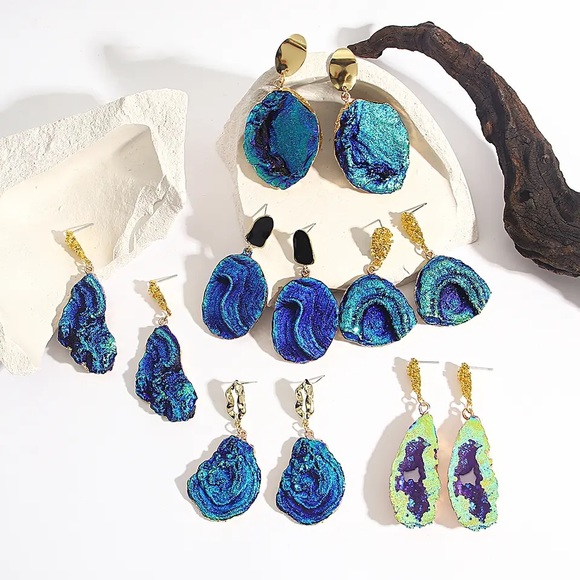 ◾️Volcanic Rock Earring (Pink) - Picture 5 of 5